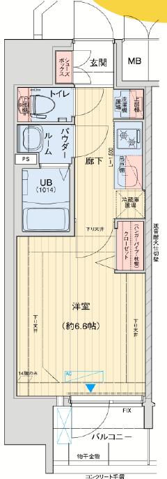 アドバンス大阪ヴェンティ(1K/2階)の間取り写真