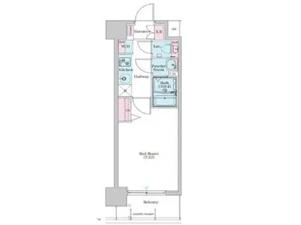 BPRレジデンス天満橋(1K/5階)の間取り写真