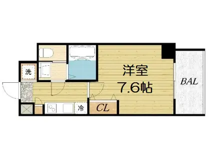 レジュールアッシュ難波MINAMI(1K/6階)の間取り写真