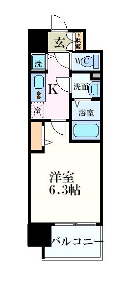 プレサンス梅田東ディアロ(1K/4階)の間取り写真