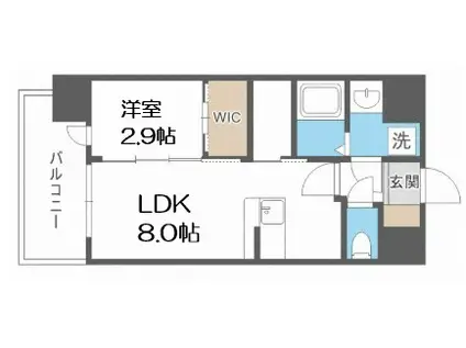 セレニテ天六ミラク(1LDK/4階)の間取り写真