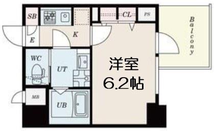 S-RESIDENCE新大阪RISH(1K/5階)の間取り写真