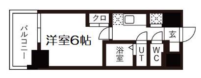 ワールドアイ大阪城イーストⅢ(1K/4階)の間取り写真