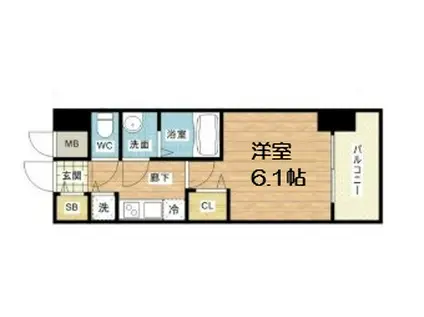 プレサンス高津公園ディオ(1K/2階)の間取り写真