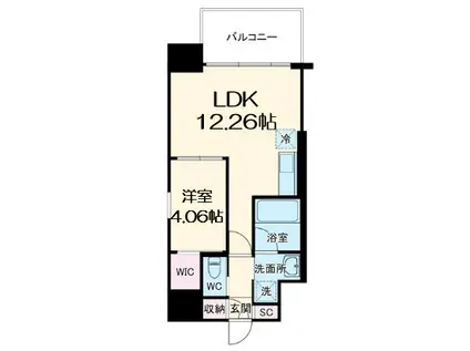 レオングラン本町橋(1LDK/11階)の間取り写真