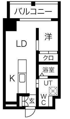 アイボリーポワント難波ウエスト(1LDK/6階)の間取り写真