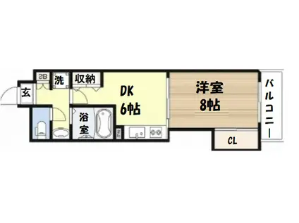 コンソラーレ日本橋(1DK/5階)の間取り写真