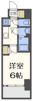 プレサンス塚本駅前(1K/4階)の間取り写真