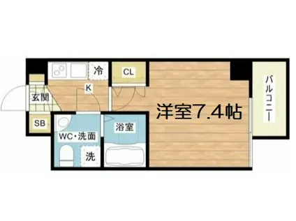 ミュプレ北浜イースト(1K/5階)の間取り写真