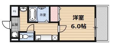プレミアム新福島(1K/5階)の間取り写真