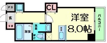 エクセレント高津(ワンルーム/13階)の間取り写真
