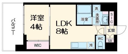 ブエナビスタ梅田ノース(1LDK/9階)の間取り写真