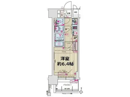 プレサンス新大阪ジェイズ(1K/10階)の間取り写真