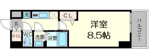PHOENIX新大阪(1K/4階)の間取り写真