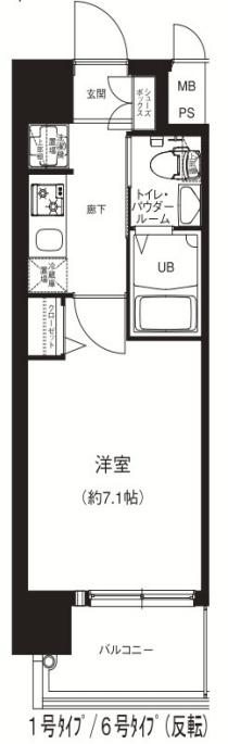 エグゼ天神橋(1K/2階)の間取り写真