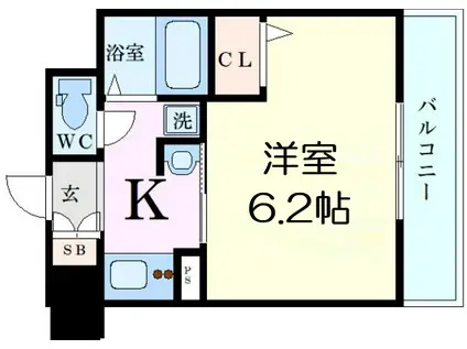 エステムコート新大阪Ⅵ エキスプレイス(1K/2階)の間取り写真