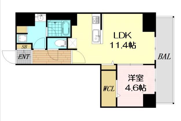 LAZO内久宝寺(1LDK/9階)の間取り写真