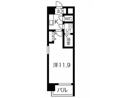 THE MUSIC COURT(1K/4階)の間取り写真