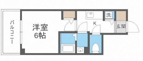 エスリードレジデンス大阪本町(1K/5階)の間取り写真