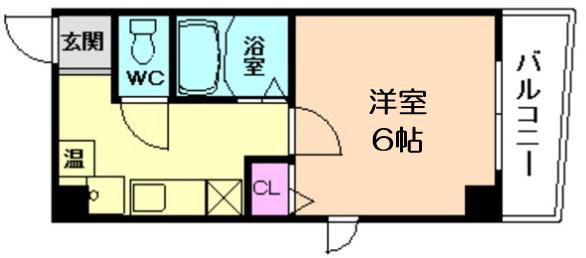 プレミアム新福島(1K/2階)の間取り写真
