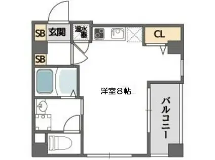 コンフォール南森町(ワンルーム/10階)の間取り写真