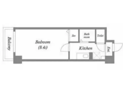 ドミール江戸堀(1K/8階)の間取り写真