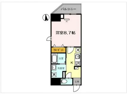 GRAN PINO内淡路(1K/12階)の間取り写真