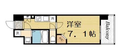 ミラージュパレス難波幸町(1K/3階)の間取り写真