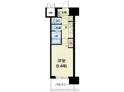 SPLENDIDE NAMBAIII(1K/10階)の間取り写真