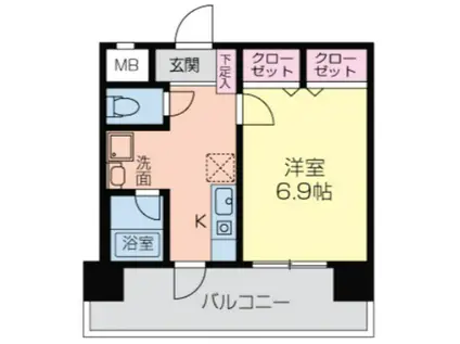 WILLDO難波WⅡ(1K/7階)の間取り写真
