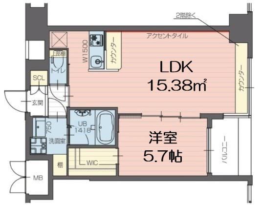 プレジオ長田(1LDK/9階)の間取り写真