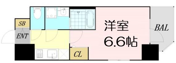 東三国NOAH(1K/7階)の間取り写真