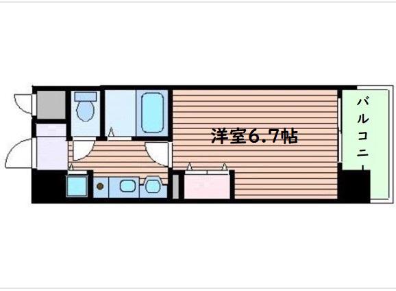 エイペックス天神橋I(1K/8階)の間取り写真