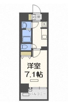 レオンヴァリエ大阪ベイシティ(1K/3階)の間取り写真