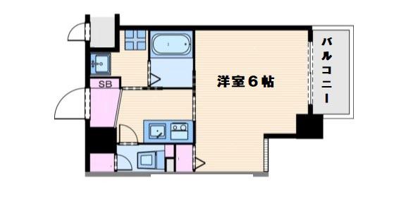 プレサンス東本町VOL.2(1K/9階)の間取り写真