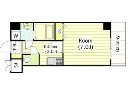 AQUA GALAXY(1K/7階)の間取り写真