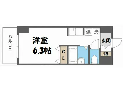 エルミタージュ難波南V(ワンルーム/8階)の間取り写真