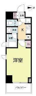 QCフラット北堀江(1K/3階)の間取り写真