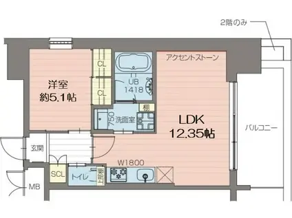 プレジオ阿波座(1LDK/13階)の間取り写真