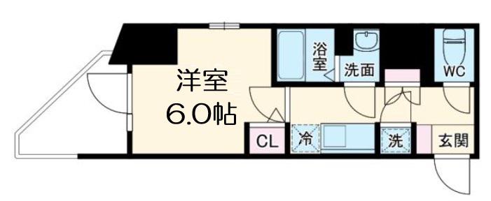 エスリードレジデンス大阪谷町ザ・マークス(1K/3階)の間取り写真