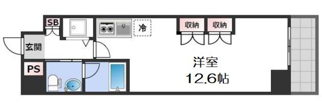 南堀江プライマリーワン(ワンルーム/3階)の間取り写真
