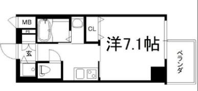 アール大阪グランデ(1K/3階)の間取り写真