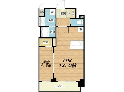 プレサンス大正フレンジ(1LDK/13階)の間取り写真