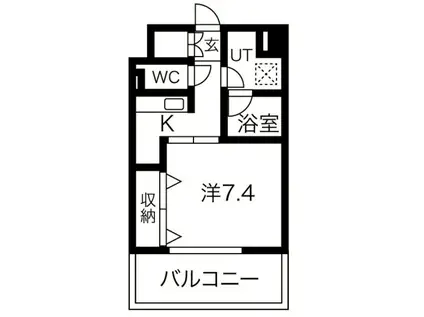 DOLCE VITA I(1K/4階)の間取り写真