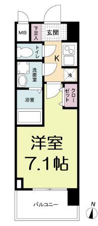 M-RESIDENCE新大阪GARDEN(1K/3階)の間取り写真
