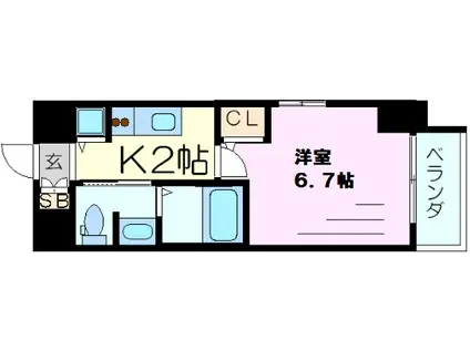 アドバンス新大阪Ⅵ ビオラ(1K/11階)の間取り写真