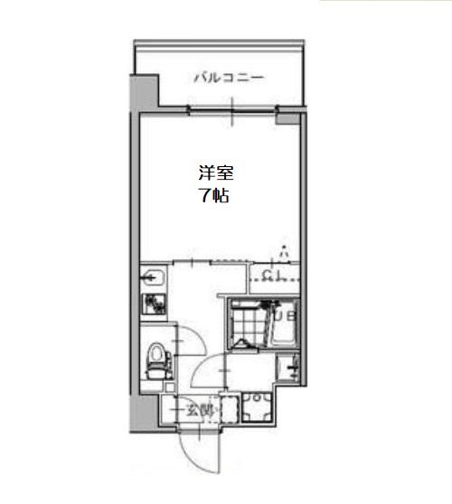 S-RESIDENCE福島GRANDE(1K/2階)の間取り写真