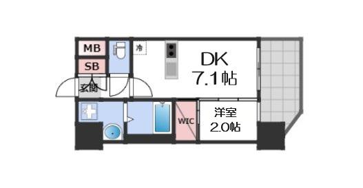 セレニテ難波ミラク壱番館(1DK/3階)の間取り写真