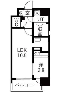 グランフェリーチェ・ナイン(1LDK/7階)の間取り写真