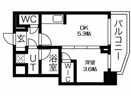 ライフフィールドなにわ本町RUELLE(1DK/7階)の間取り写真